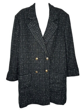 Anine Bing Double-Breasted Tweed Coat NWT
